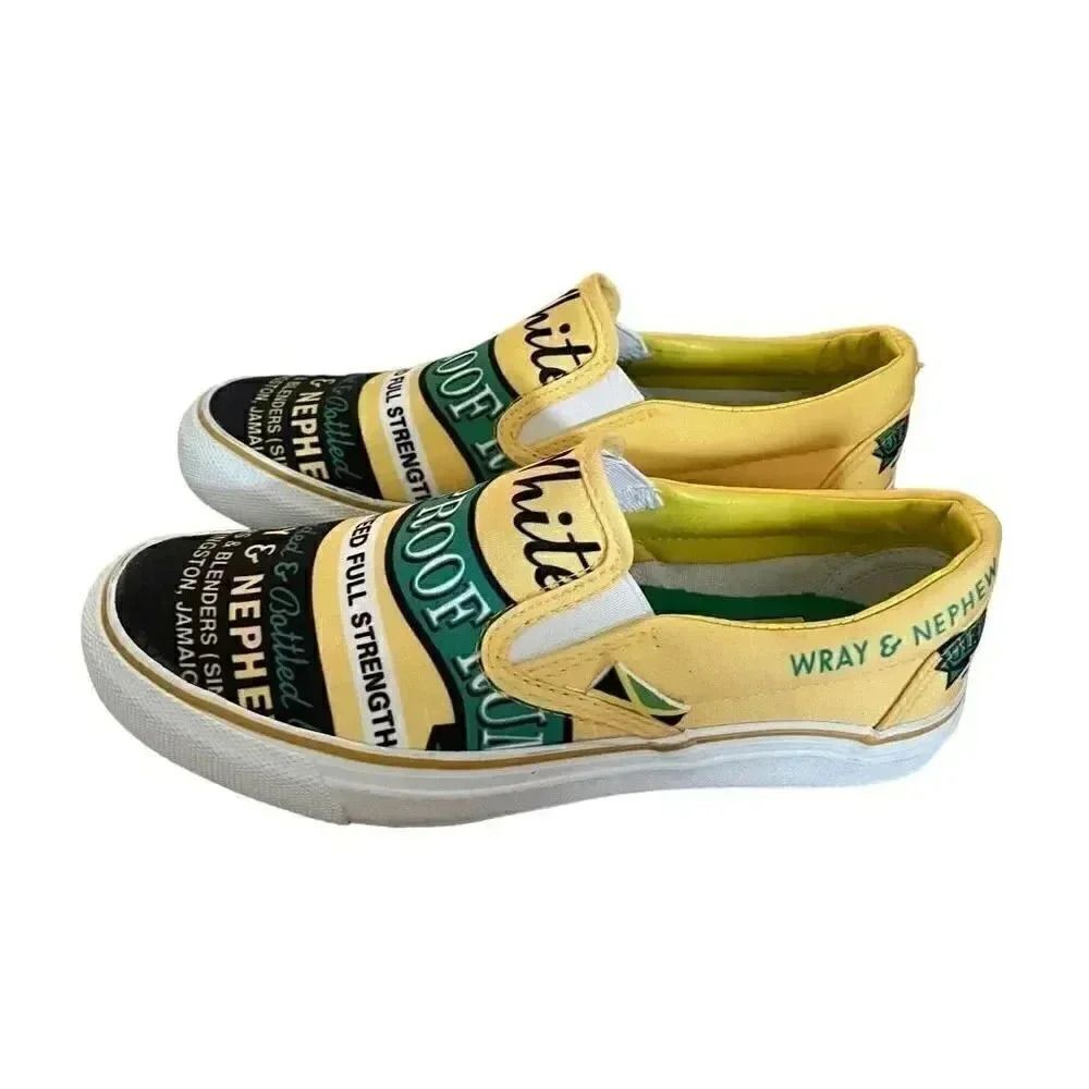 Wray & Nephew White Overproof Rum Slip On Unisex Logo Canvas Shoes Sz 5.5